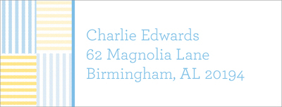 Light Blue Seersucker Return Address Labels